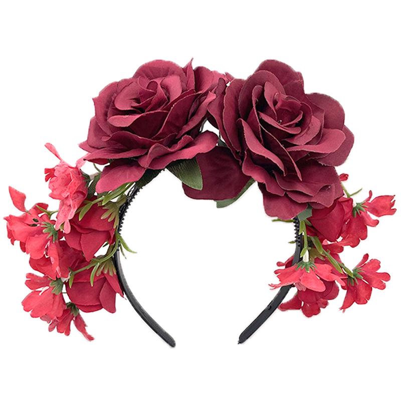 Halloween Flower Headband with Spider for Cosplay or Makeup Party