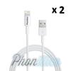Lot of 2 White USB Charger Cables Compatible with iPad 2017 5th Generation Phonillico®