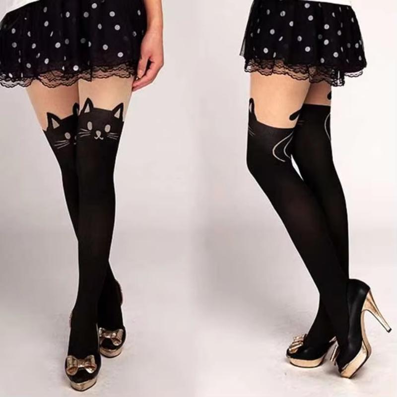 Women Tights Kawaii Lingerie Cute Cat Anime Stockings Women Pantyhose Harajuku Japan Fashion