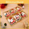 Unique Three-compartment Wooden Christmas Ornament Box In Playful Cartoon Style