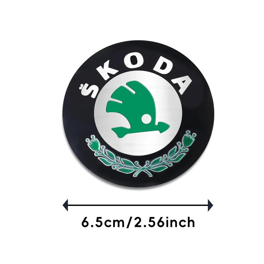Autoaufkleber 4 Stück 3D 56mm 65mm Autoemblem Radnaben-Mittelkappe Abzeichen Abdeckungen Aufkleber Zubehör Für Skoda Octavia Kodiaq VII Scal
