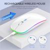 LED Wireless Mouse Rechargeable Silent Bluetooth-compatible Mouse Portable Dual Mode Computer Mice for Laptop Desktop MacBook