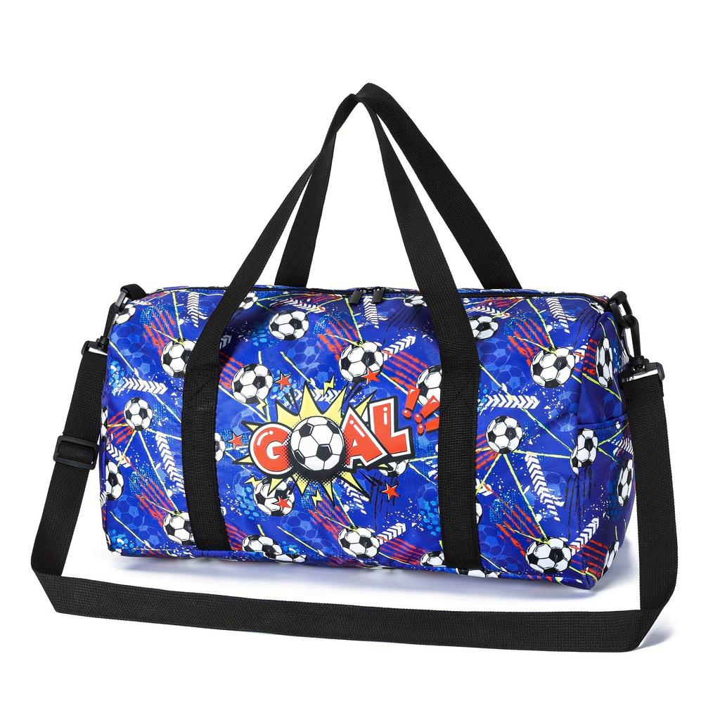 Classic Football 3D Print Large Capacity Travel Bags Barrel Shape Crossbody Bag Boys Girls Outdoor Sports Bags Gym Yoga Bag