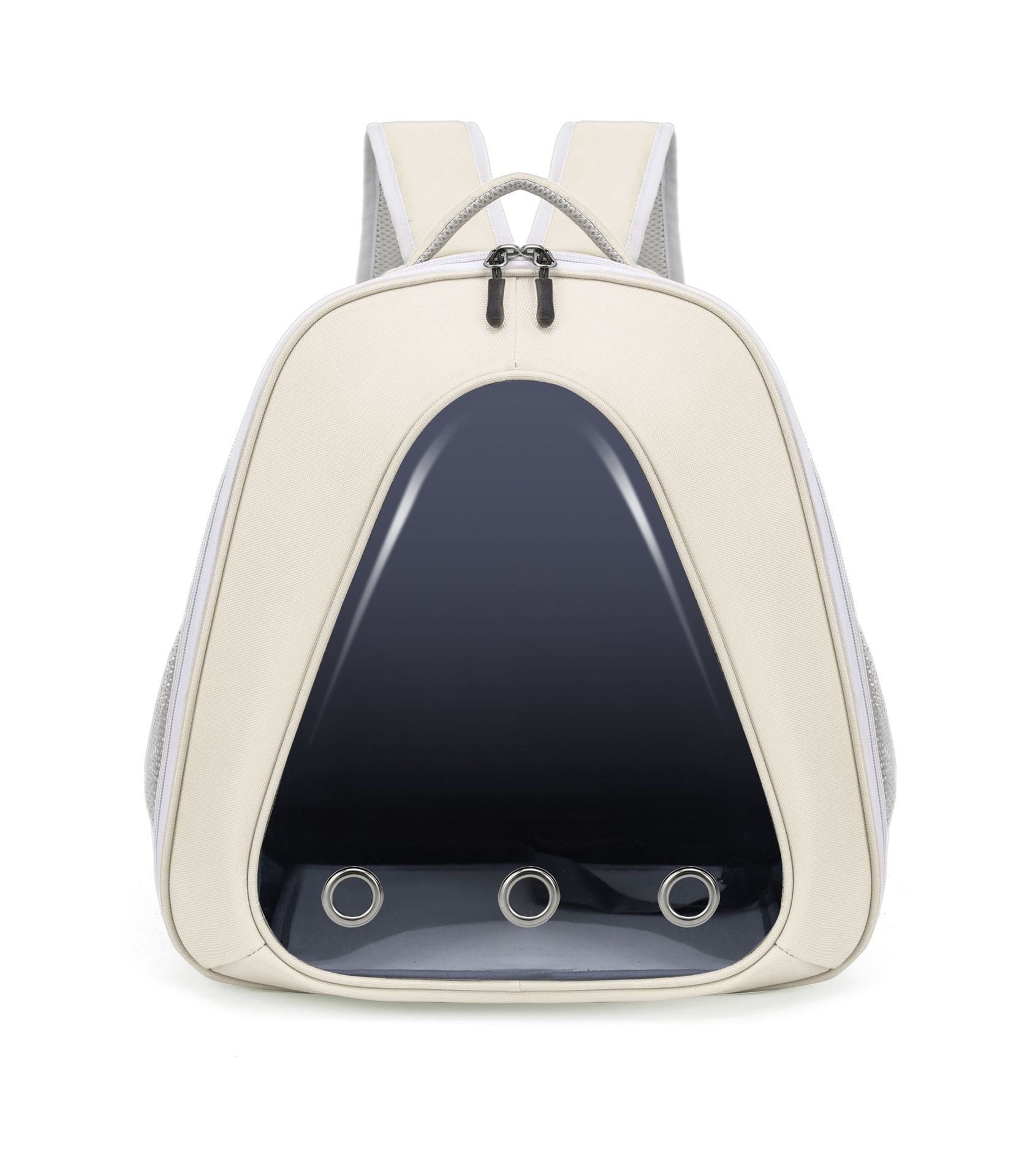 

Transparent, portable, breathable travel pet bag with large capacity, space - capsule - like design, and double-shoulder cat bag грязно-белый