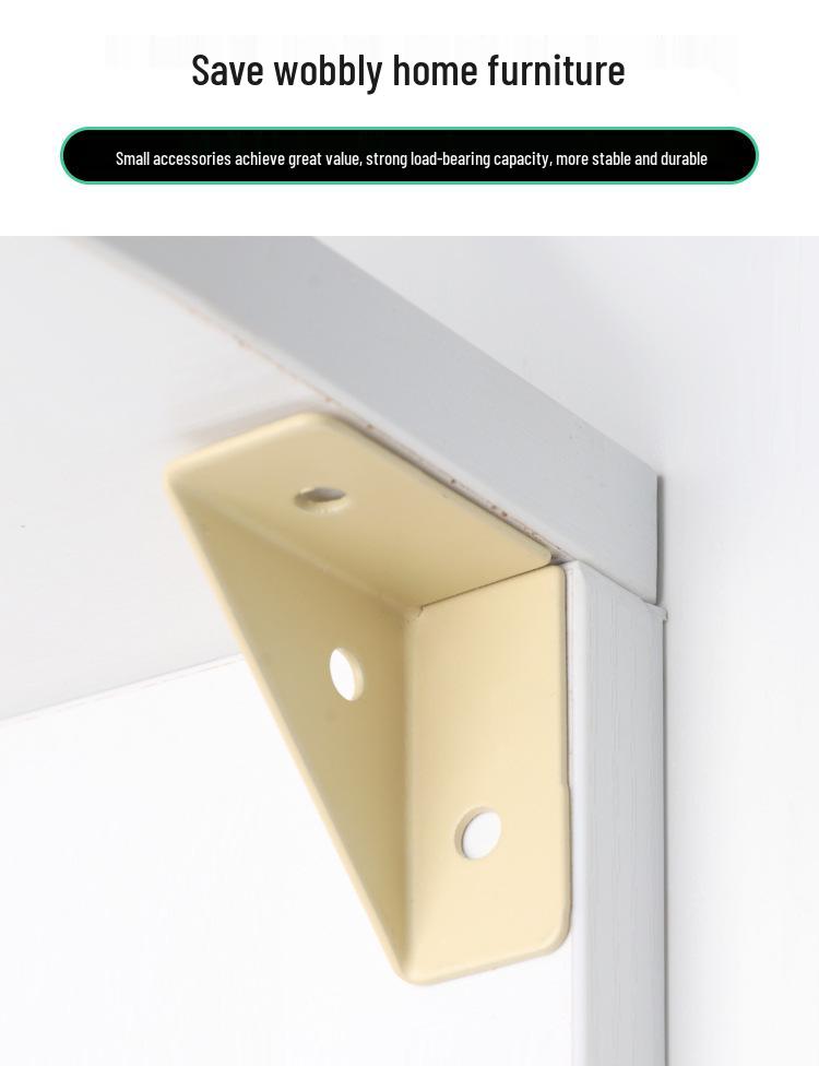 Black Powder-Coated Three-Sided Angle Iron Bracket for Kitchen Cabinet Reinforcement and Support