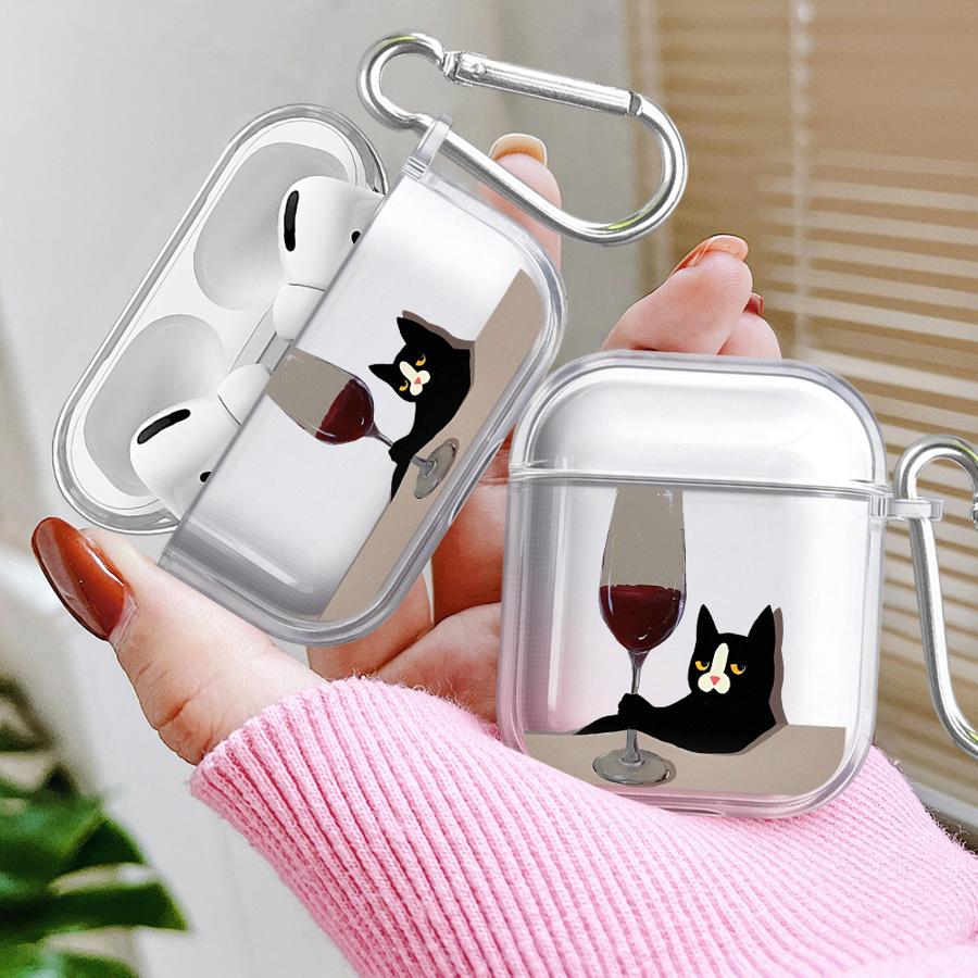 Cute Cat Clear Earphone Cases Cover Case For Airpods 4 Pro3 Pro2 1 Pro 3 2