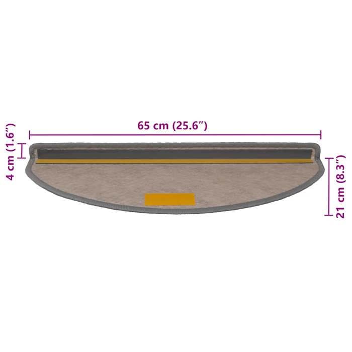 VidaXL Tapis d'escalier autocollants 30 pcs 65x21x4 cm platine, bande de roulement, tapis de bande de roulement d'escalier, 3365870