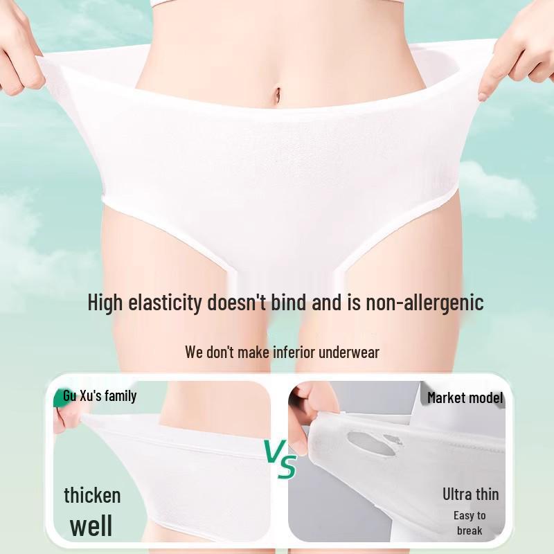 Women's & Men's Disposable Cotton Underwear - High-Waisted, Sterile, Wash-Free for Travel & Postpartum Use