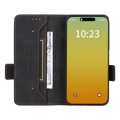 For iPhone 16 Pro Max Case Leather Folio Stand Phone Cover Hardware Decor