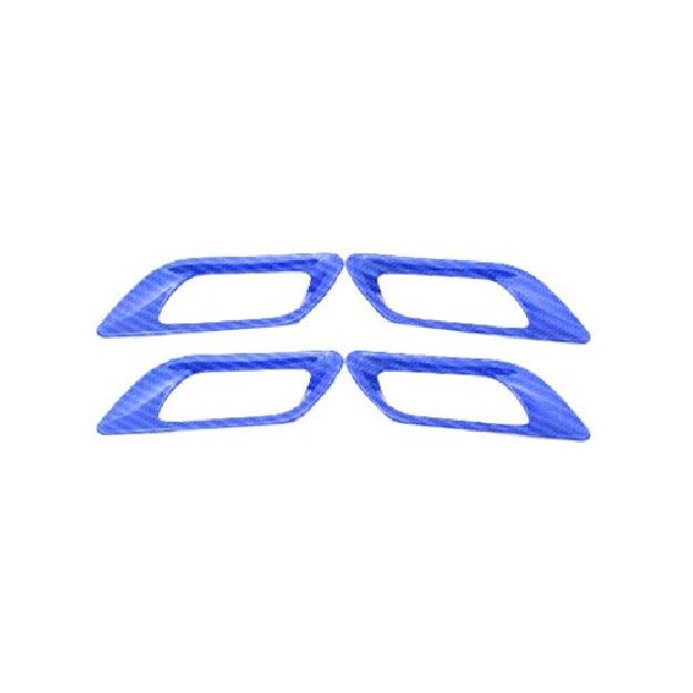 Inner Door Handle Decor Frame Cover For Honda Fit/Jazz 2014-20 Blue Carbon Fiber
