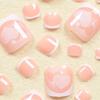 24pcs/box Aurora Toe Nails Cat Eye Foot Nails French Style Press On Nail  for Women Girl