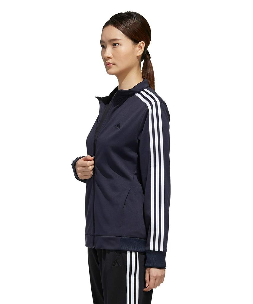 Adidas MUSTHAVES Jacket FYJ03 Legend Ink Japan Size to Japanese Size 3-Stripes Warm-Up [Women's] F17/White (ED1612) J/S (equivalent S)