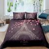 Pink Eiffel Tower Bedding Set Paris Fashoin 3D Print Comforter Luxury Queen King Single Size Duvet Cover Set Home Textile Decor