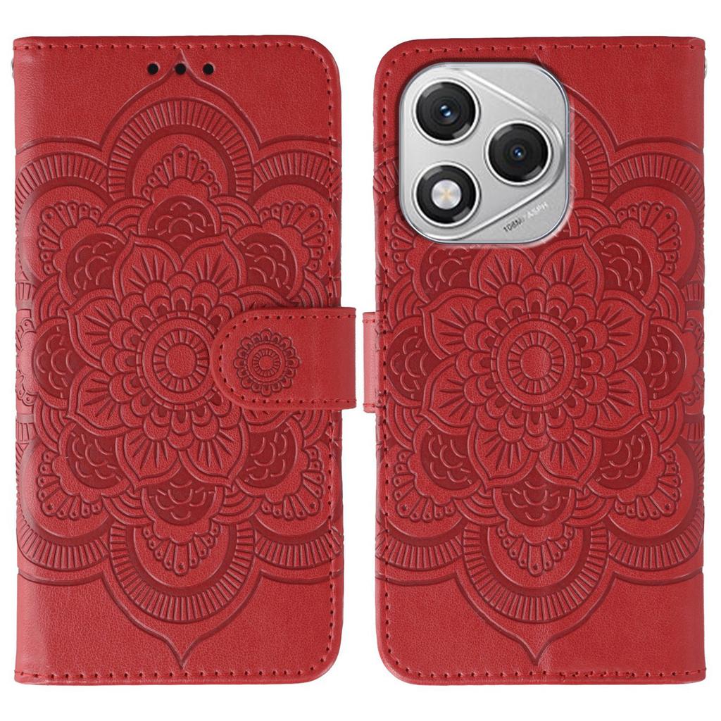 For Honor 400 Lite Case PU Leather Mandala Imprinted Design Wallet Phone Cover