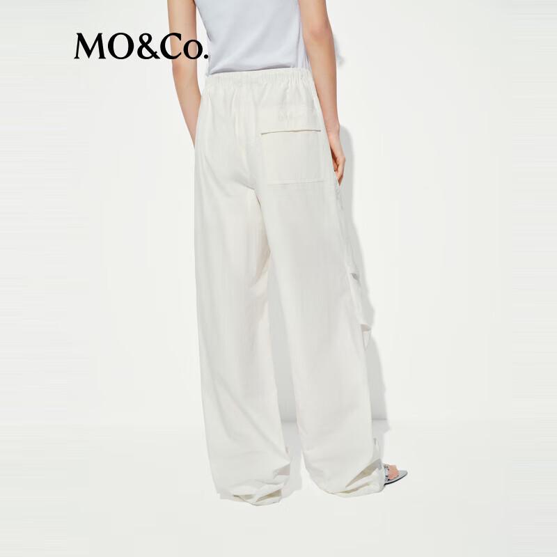MO&Co. Women's High-Waist Curved Leg Cargo Pants