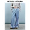 UR Women's 2025 Spring Patchwork Lace Drawstring Denim Jeans