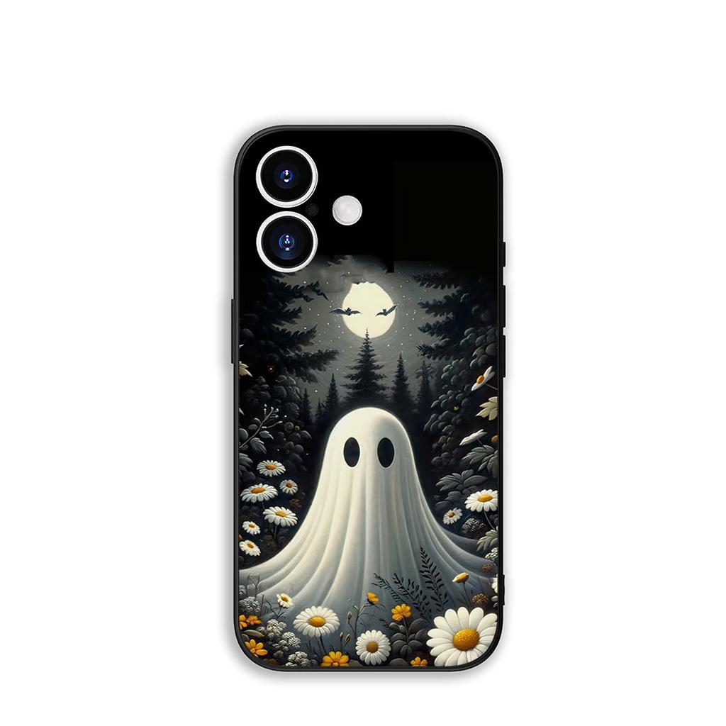 for Apple iPhone 16 15 14 Plus 13 12 Mini 17 Pro Max + ProMax 16E Air 15+ Cover Case Little Ghost With H-Halloweens Pumpkin