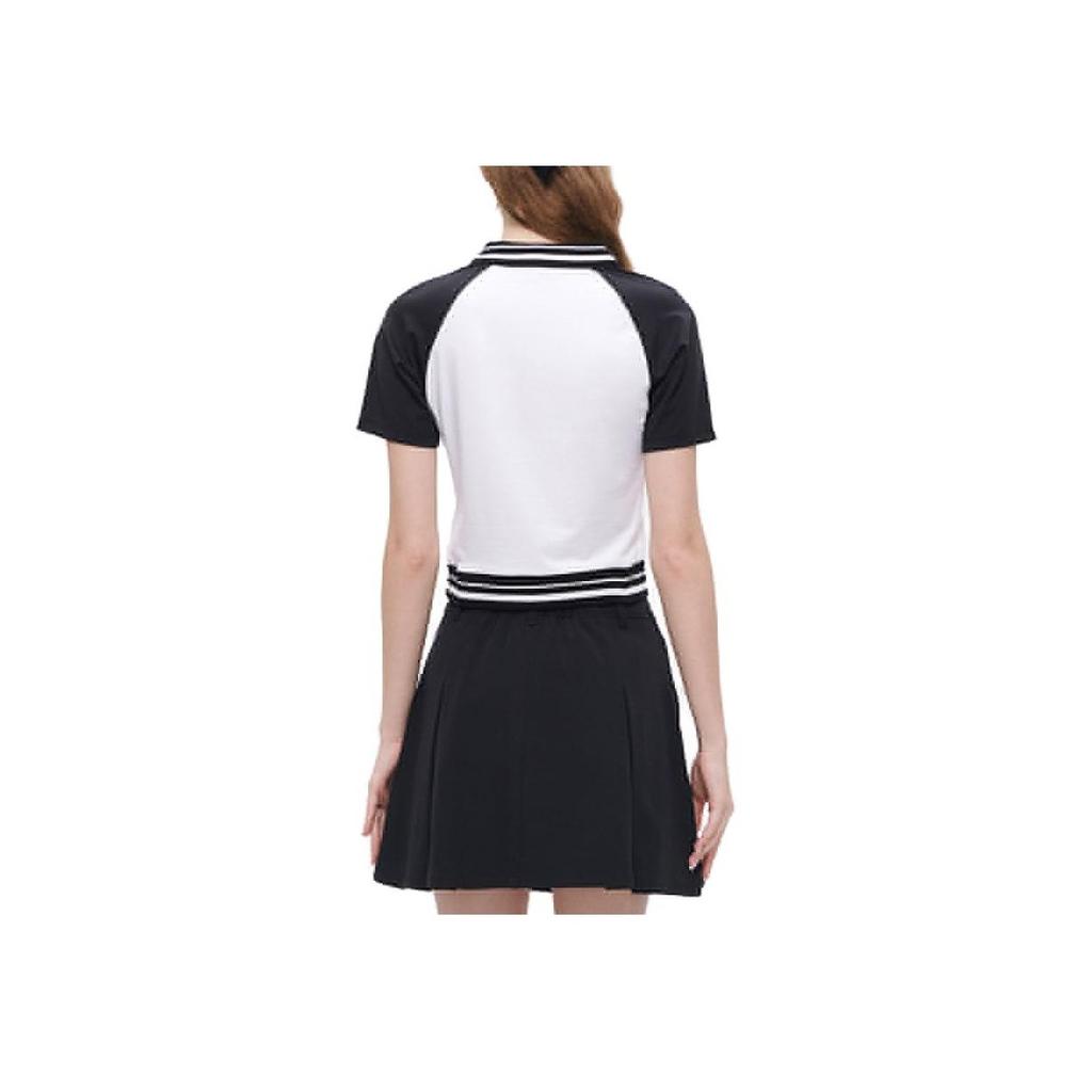 FILA Fitted Sports Casual Short Sleeve Polo Shirt Women tops Standard-White T11W332101F-WT