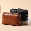 Pochette rétro en cuir huilé et ciré sac de rangement pour maquillage sac à cosmétiques imperméable sac à monnaie pour femmes