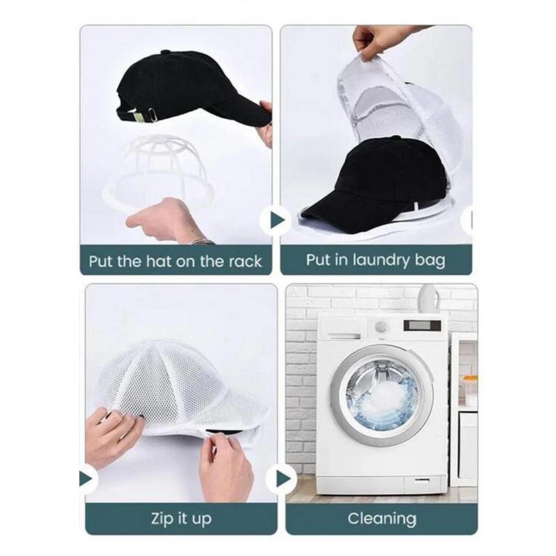 1/2Set Hat Washing Bag Hat Wash Protector Bag AntiDeformation Baseball Cap Wash Bag Mesh Organizer Zip Bags Portable Laundry Bag