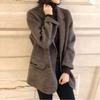 Giacca da abito scozzese British petite; Cappotto imbottito da donna per autunno e inverno; Cappotto Spesso in Cashmere Double-sided