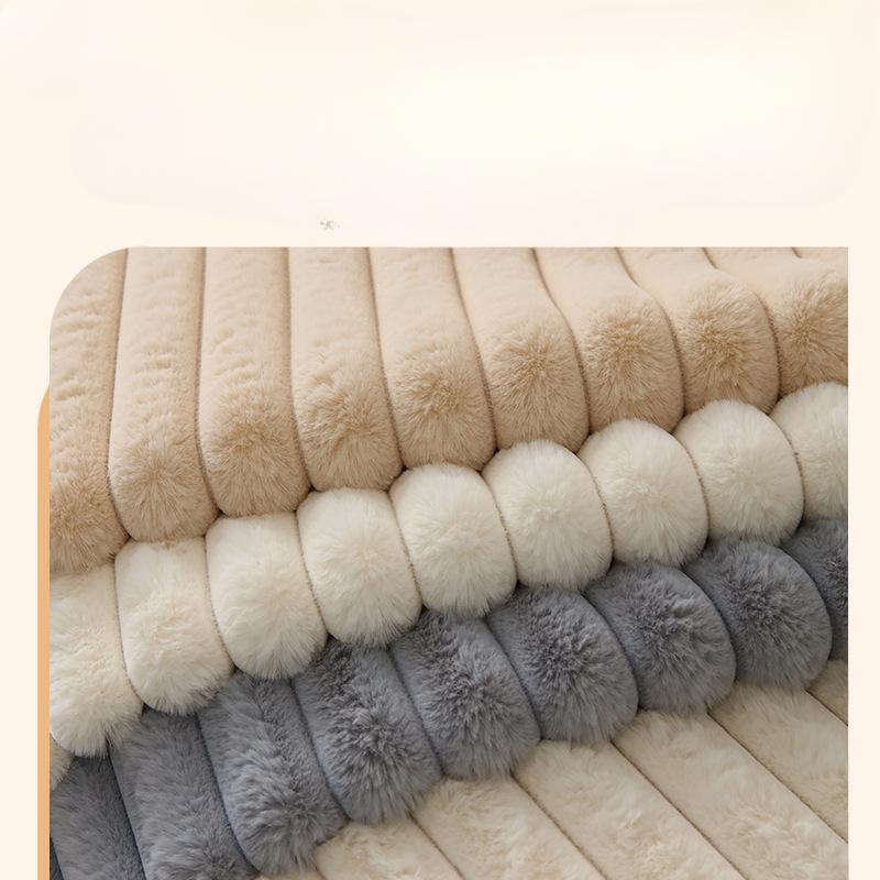 Winter Gerades Sofakissen Aus Imitation Kaninchenfell Rutschfestes Weiches Bequemes Verdicktes Winterplüschkissen
