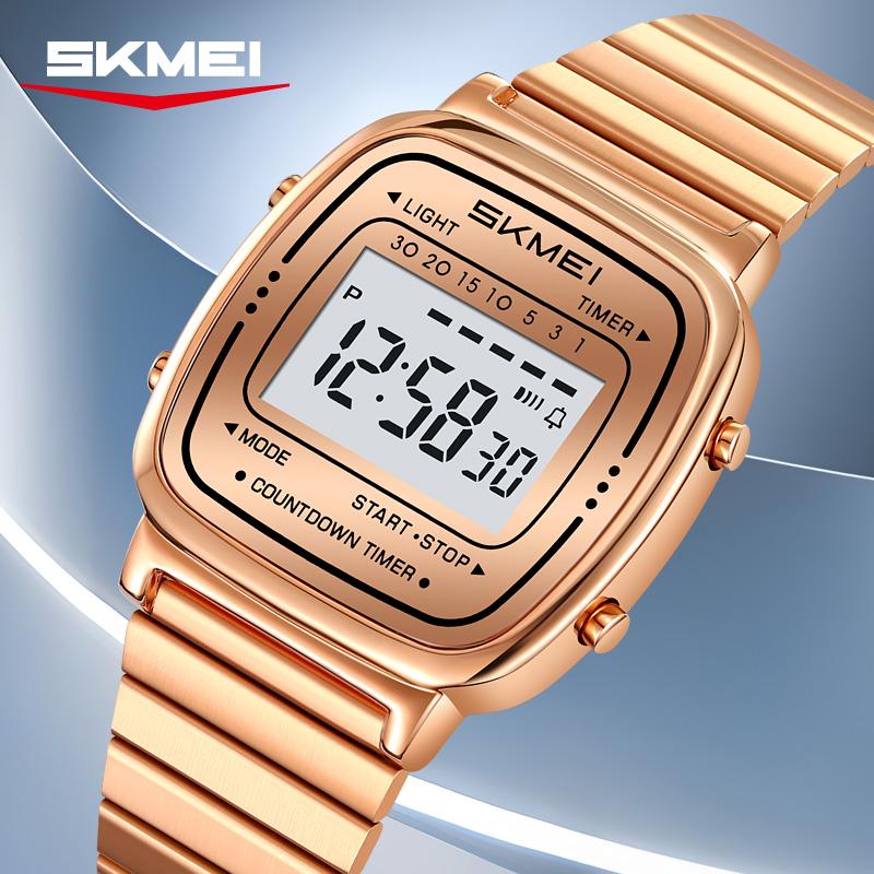 SKMEI 2623 New Sport Men Women Waterproof Steel Strip Electronic Chronograph Watch Luxury Electronic Digital Watch reloj hombre