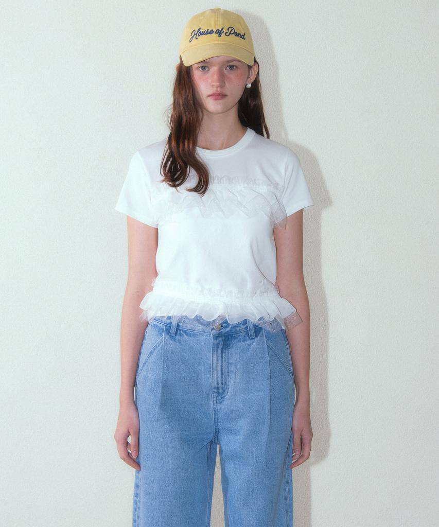 Hauseuobeupondeu Lace Layered Span T Shirt_Ivory