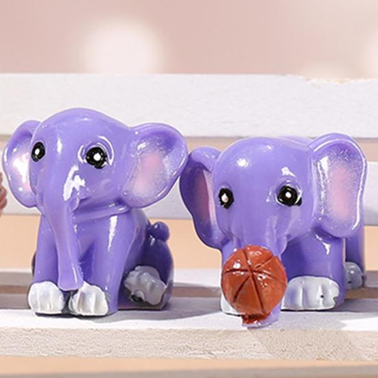 4Pcs with Plant Basket Elephant Miniature Shatterproof Adorable Fairy Garden Ornament