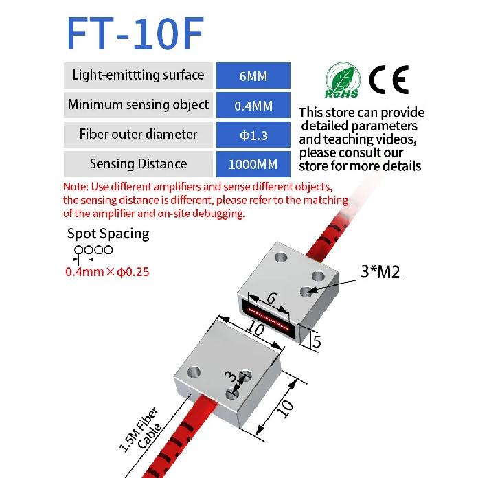 GTRIC Banner Array Fiber Optic Sensor Through-beam Probe Amplifier 12-24V DC Matrix Optical Photoelectric Switch Sensor
