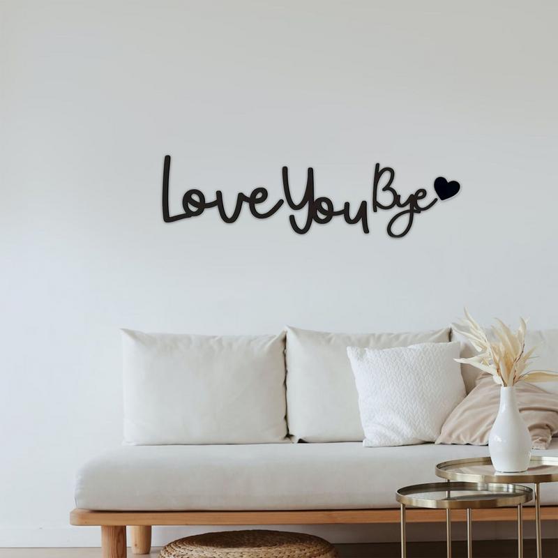 Love You Bye Iron Sign Home Decor Boho Vegg Decor Express Love and Warm for Your Family Lovers Veggkunst Gave Gang