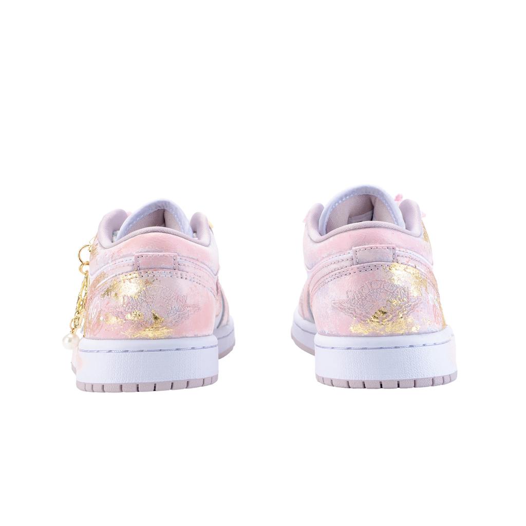 Jordan Air Jordan 1 Goldener Lorbeerzweig Niedrige Skateboard-Schuhe Damen Rosa Gold DC0774-606(Team836-)    Zufällige Verpackung