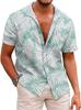 Tropical Leaf Print Short Sleeve Shirt, Casual Summer Wear for Men