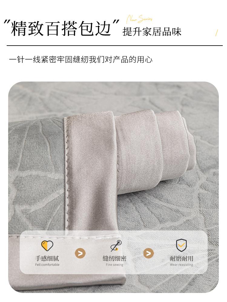 Luxuriöser Gingko Grauer Sofabezug Kissen L-Form Leder Couchbezug Vier Jahreszeiten Universal Rutschfest Rückenhandtuch für Wohnzimmer