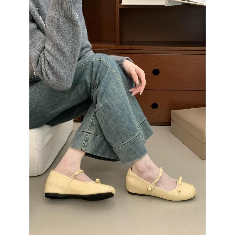 Inner heightening retro single shoes women s shoes new spring Mary Jane black commuter small leather shoes 40 жёлтый