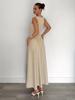 2026 Summer Women's Sleeveless Round Neck Pleated Long Dress - Elegant European and American Style
