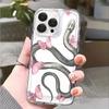 Snake with Pink Butterflies Phone Case for IPhone 17 15 16 14 13 12 11 Pro Max  Plus 12 13 Mini TPU Protect Cover