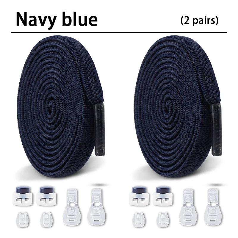 New Elastic Shoe Laces Round Snap Lock Flat Shoelaces Without Ties Kids Adult Quick Shoelace Shoe Accessories 2 Pair