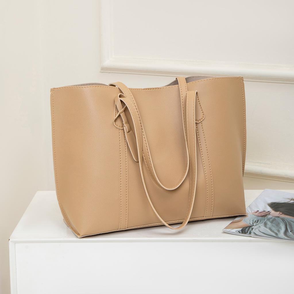 Women's Solid Color Large Capacity Tote Bag for Travel, Fashionable Lightweight Portable Shoulder Bag for Daily , Casual Totes