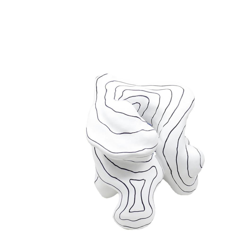 Black & White Abstract Resin Sculpture for Modern Spaces
