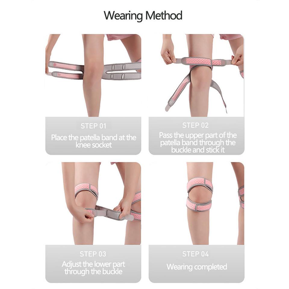 1Pcs Summer Knee Pad Silicone Double Patellar Straps Breathable Quick-Drying Sweat-Absorbing Shock-Absorbing Protect Tendons