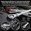 Ratchet Wrench CRV Steel 72 Teeth Dual Function Quick Release With 180 Degree Swivel Head For Auto Repair