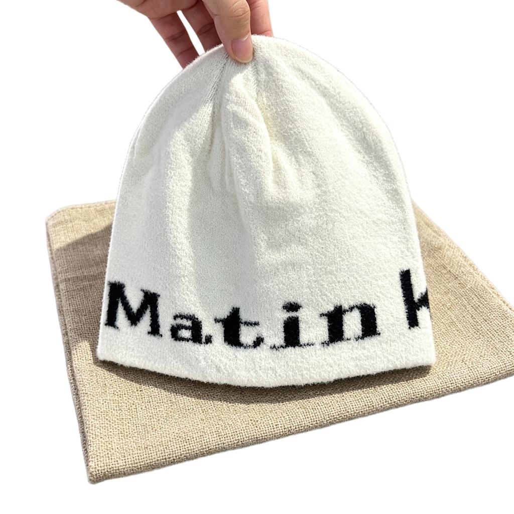 Hat women's autumn and winter warm fashion letter pullover hat young men and women couples street tide with melon rind cold hat