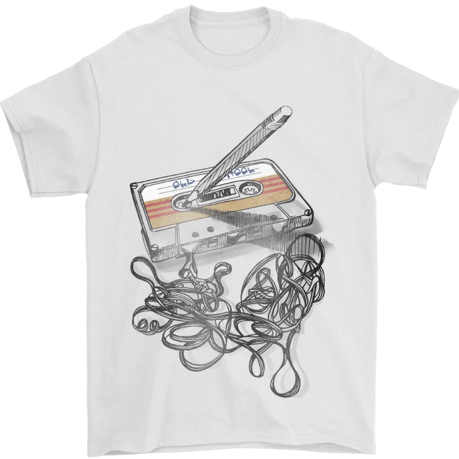 

Old School Tape Cassette Music 80s 90s Mens T-Shirt 100% Cotton XL