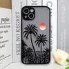 Palm Leaf Tree Black Leaves Phone Case for Samsung Galaxy S25 S24 S23 Ultra S22 Plus S21 FE 5G Shockproof Matter Hard Cover Skin