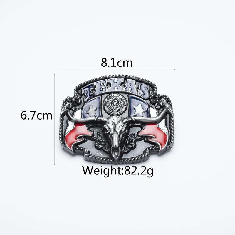 Texas Flag Bull Head Belt Buckle - Western Style Fashion Accessory