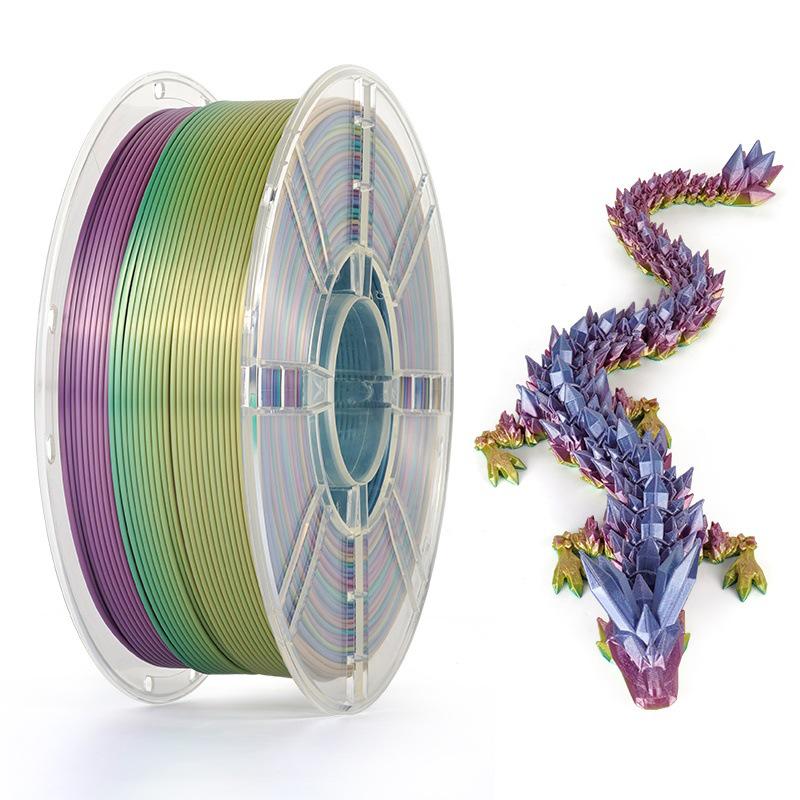 

Шелковый PLA Двухцветный Филамент для 3D-печати, 1,75 мм, Двухцветный материал