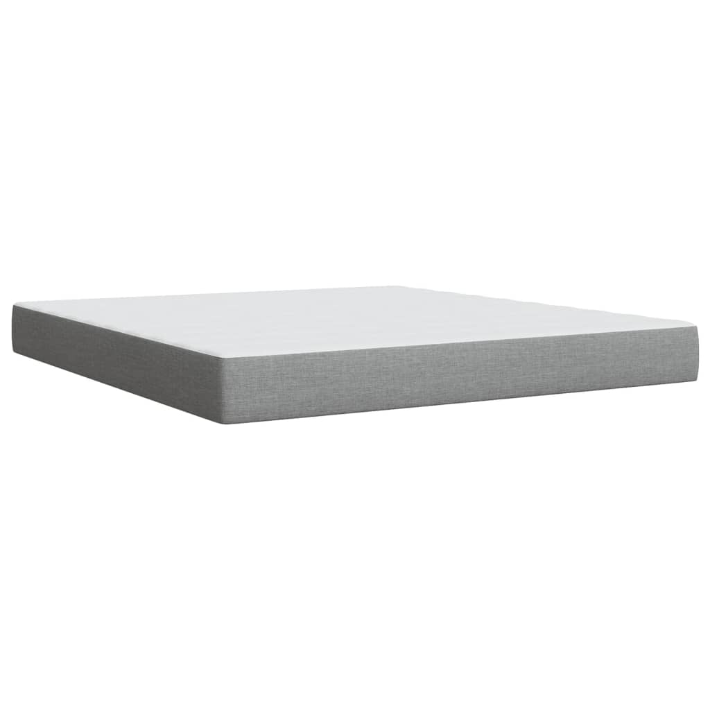 Box Spring Bed with Mattress Light Grey 180 x 200 cm Fabric
