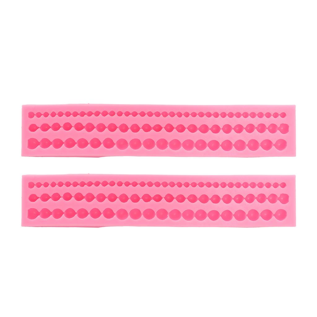 2Pcs Silicone Mold Long Pearl Necklace Shape Easy Demoulding Flexible Soft Baking Mold for Cake Fondant Chocolate
