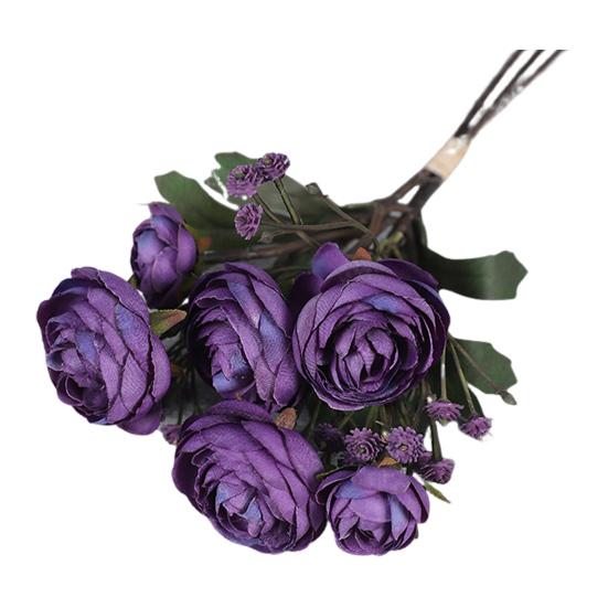 1 Bunch Artificial Camellia Flower Bouquet Realistic Fake Silk Flower